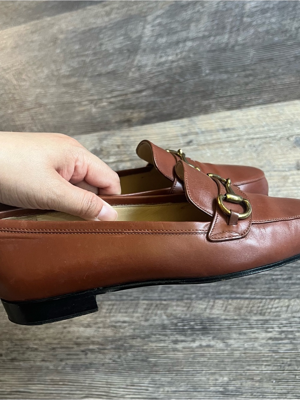 Prada Chestnut Leather Horsebit Loafers for Women Size 6 - Picture 8 of 14